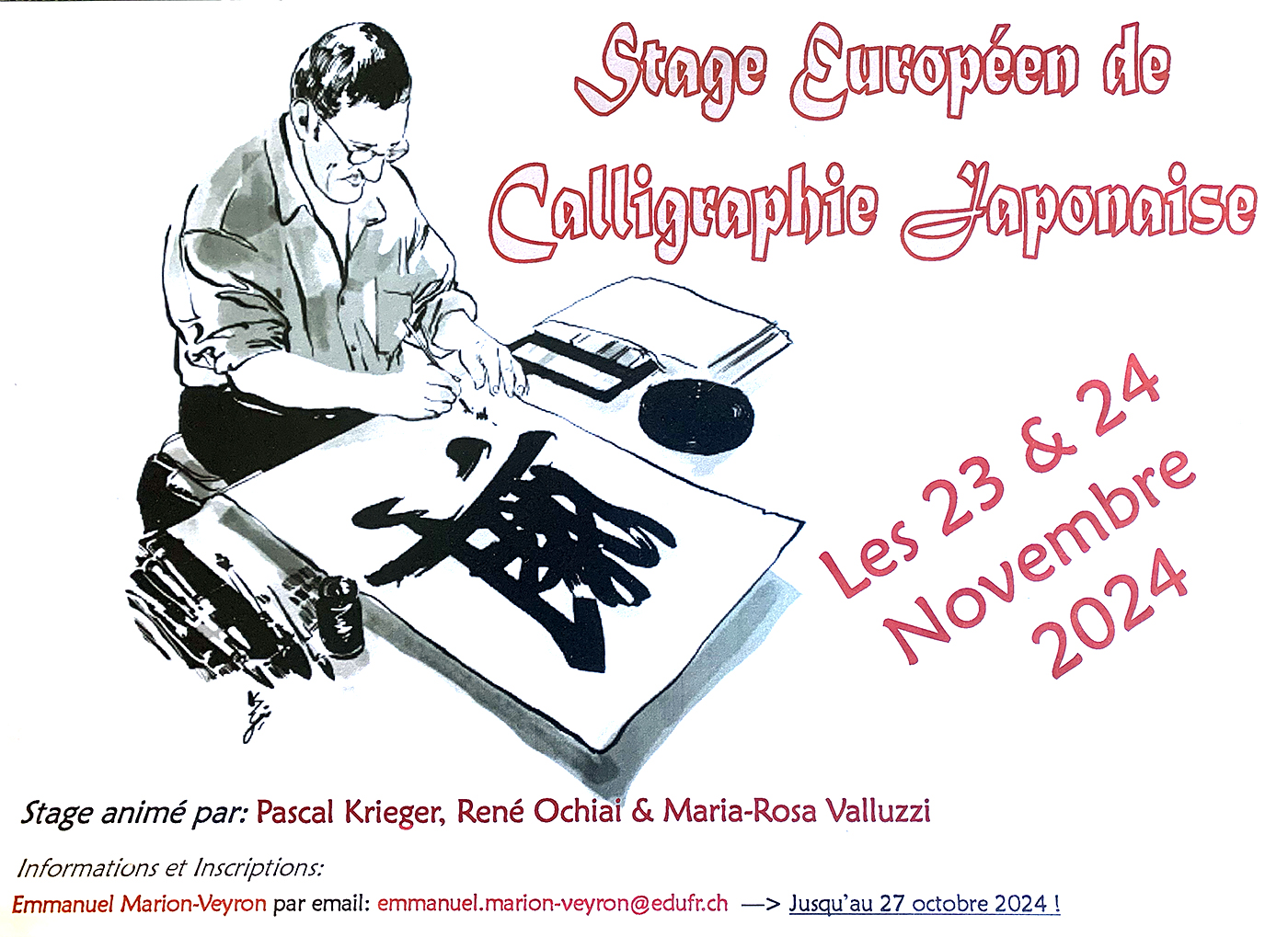 Stage Européen de  Calligraphie Japonaise