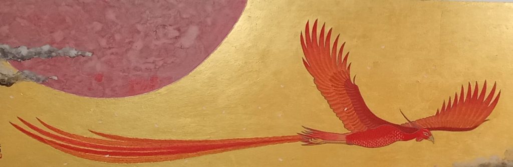 L'oiseau vermillon gardien du SudJapon Peinture 2017 de Kinoshita Daimon